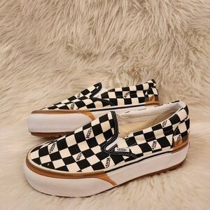VANS Era Stacked Checkerboard Slip On Canvas Shoes